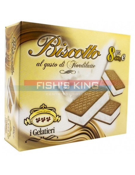 Gelato Biscotto Fior di Latte Confezione Da 400 Gr Con 8 Pezzi