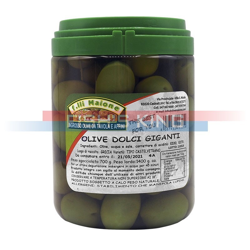 Olive Verdi Dolci Giganti Confezione Da 700 Gr