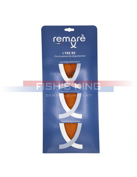 Tris Di Salmone Affumicato: Norvegese, Scozzese, Patagonia Confezione Da 150 Gr