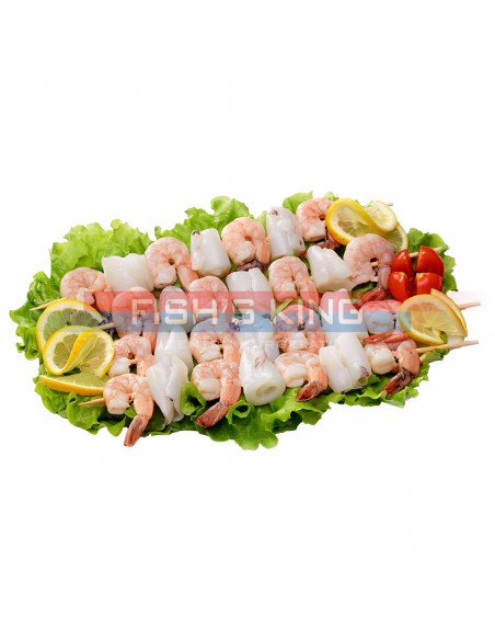 Spiedini Calamari E Mazzancolle Surgelati Confezione Da 1 Kg
